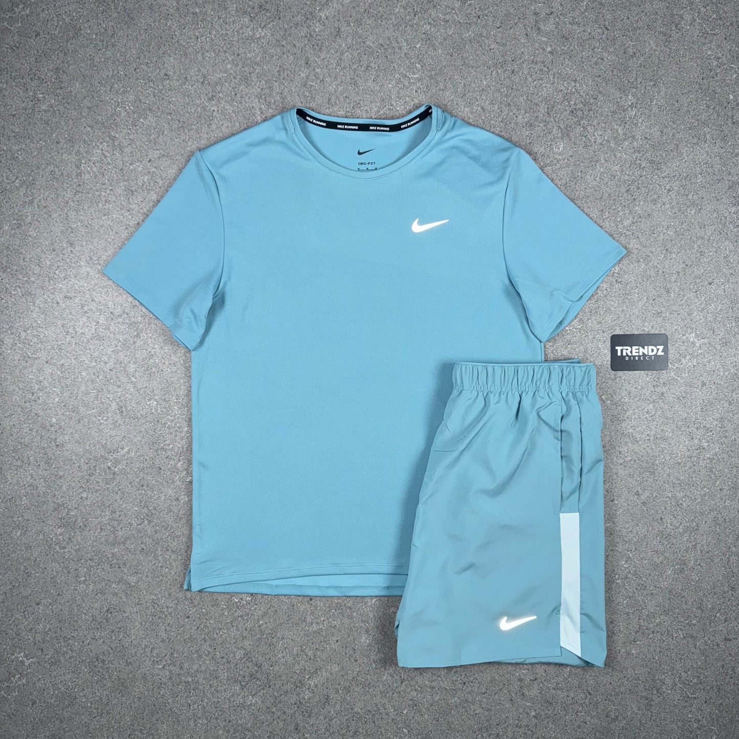 NIKE MILER & CHALLENGER SHORTS SET - DENIM TURQUOISE
