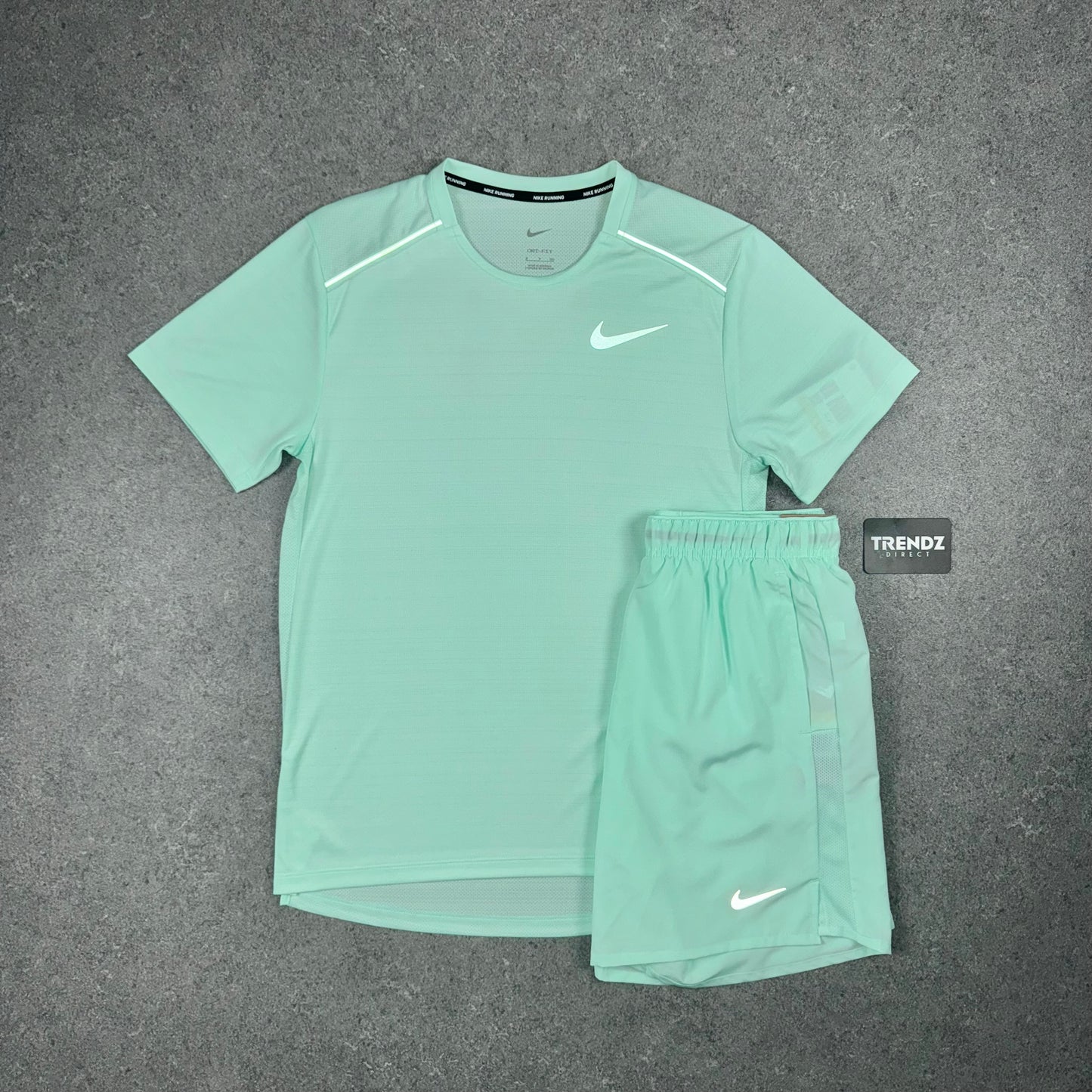NIKE MILER & CHALLENGER SHORTS SET - MINT FOAM