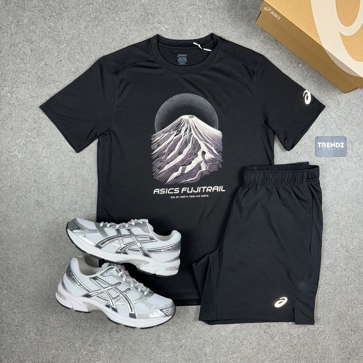 ASICS FUJITRAIL T-SHIRT & PERFORMANCE SHORTS SET - BLACK