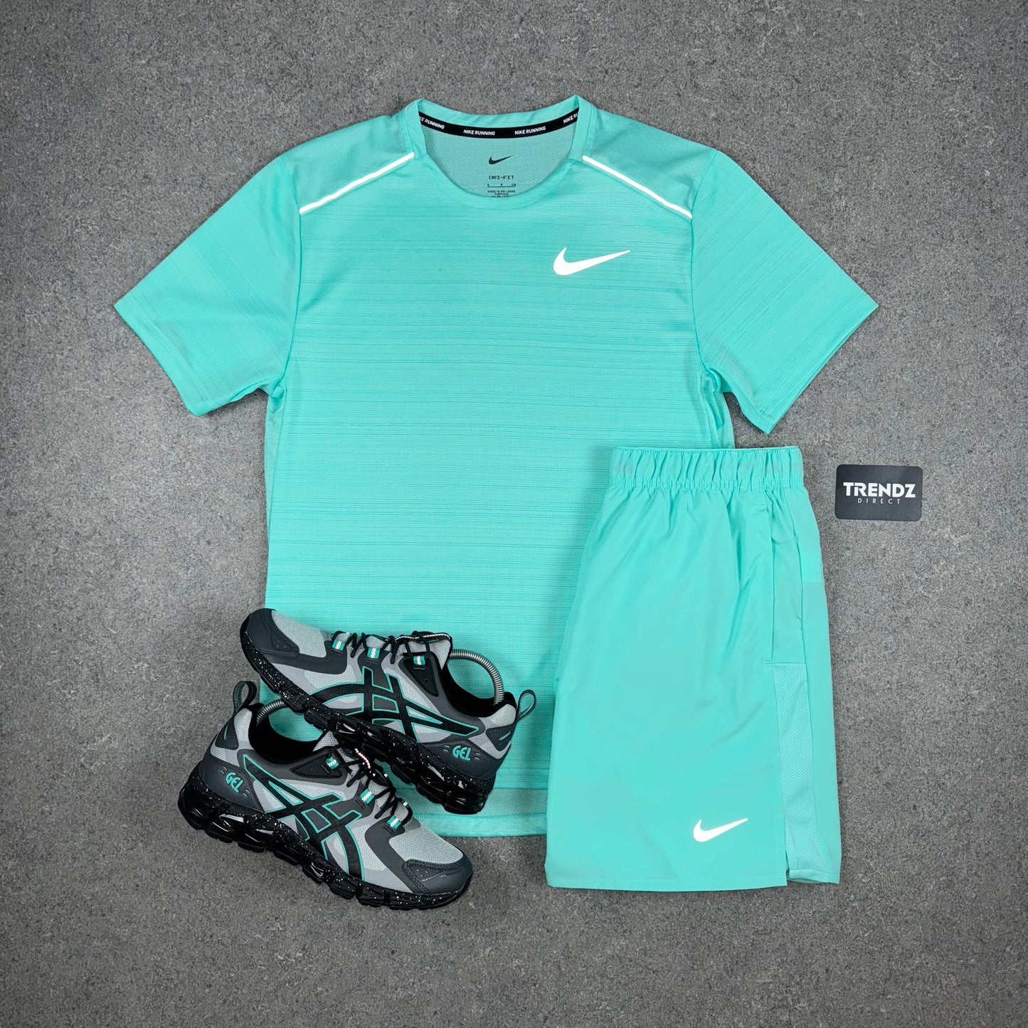 NIKE MILER & CHALLENGER SHORTS SET - TURQUOISE