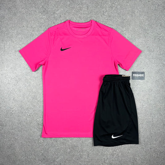 NIKE DRI-FIT T-SHIRT & SHORTS SET - HYPER PINK