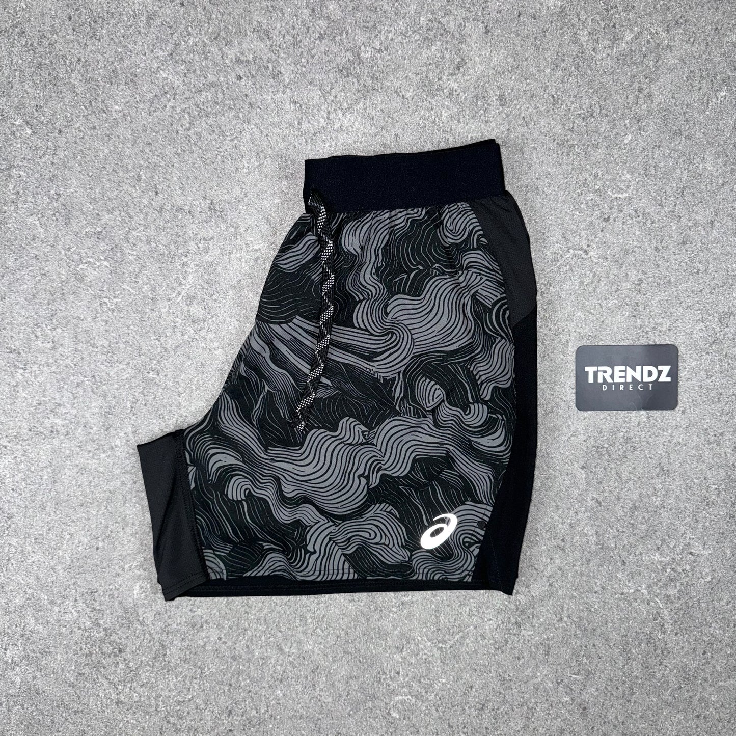 ASICS FUJITRAIL T-SHIRT & SHORTS SET - BLACK/GREY