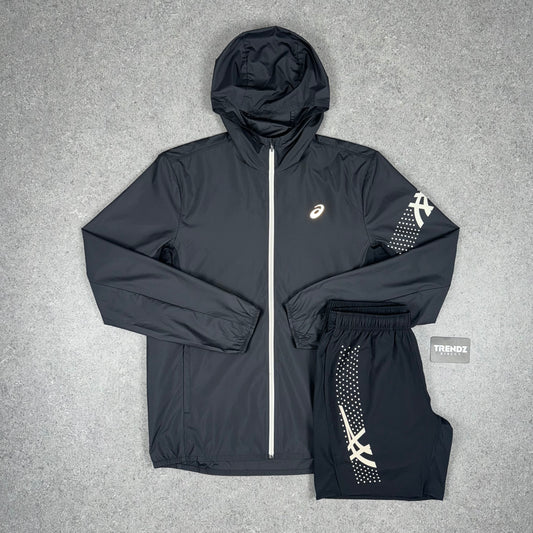ASICS ICON WINDBREAKER & ICON SHORTS SET - BLACK