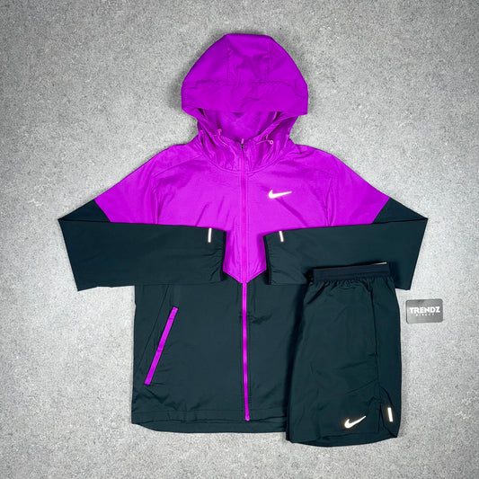 NIKE UV WINDBREAKER & FLEX SHORTS SET - PURPLE/BLACK