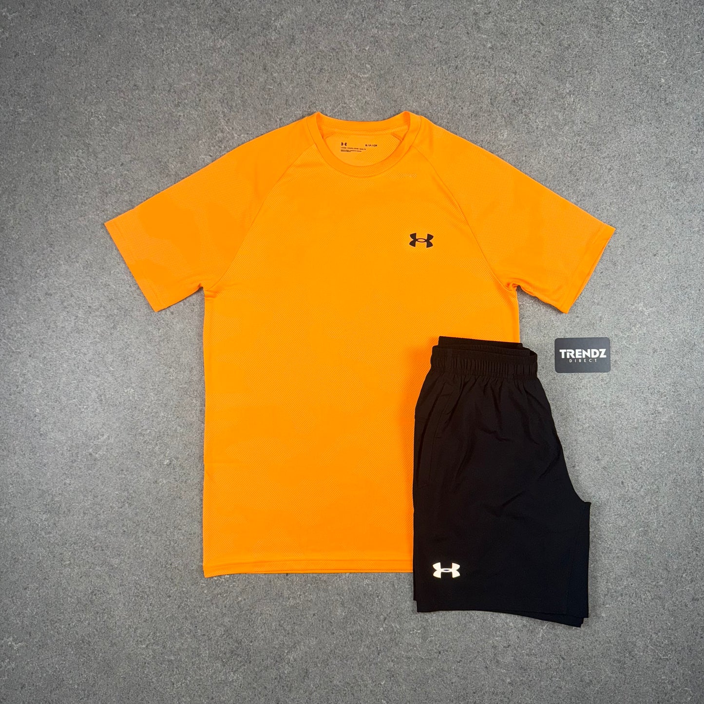 UNDER ARMOUR CAMO T-SHIRT & SHORTS SET - ORANGE