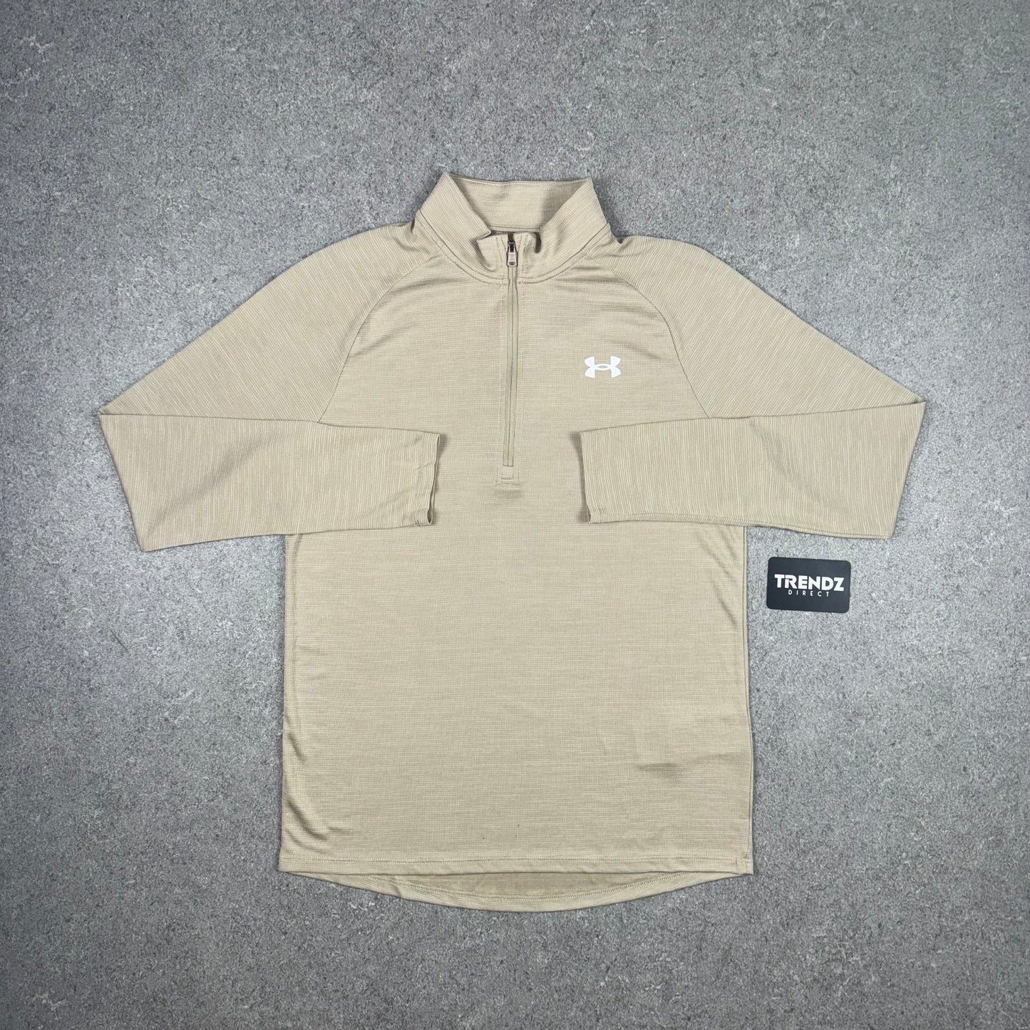 UNDER ARMOUR FLEX HALF ZIP - STONE