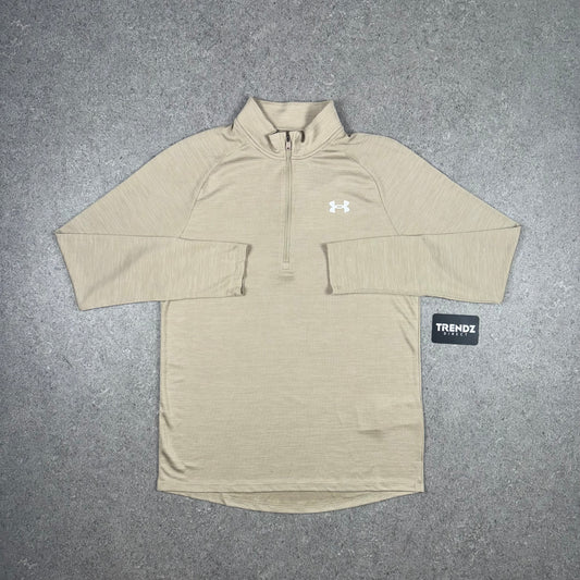 UNDER ARMOUR FLEX HALF ZIP - STONE