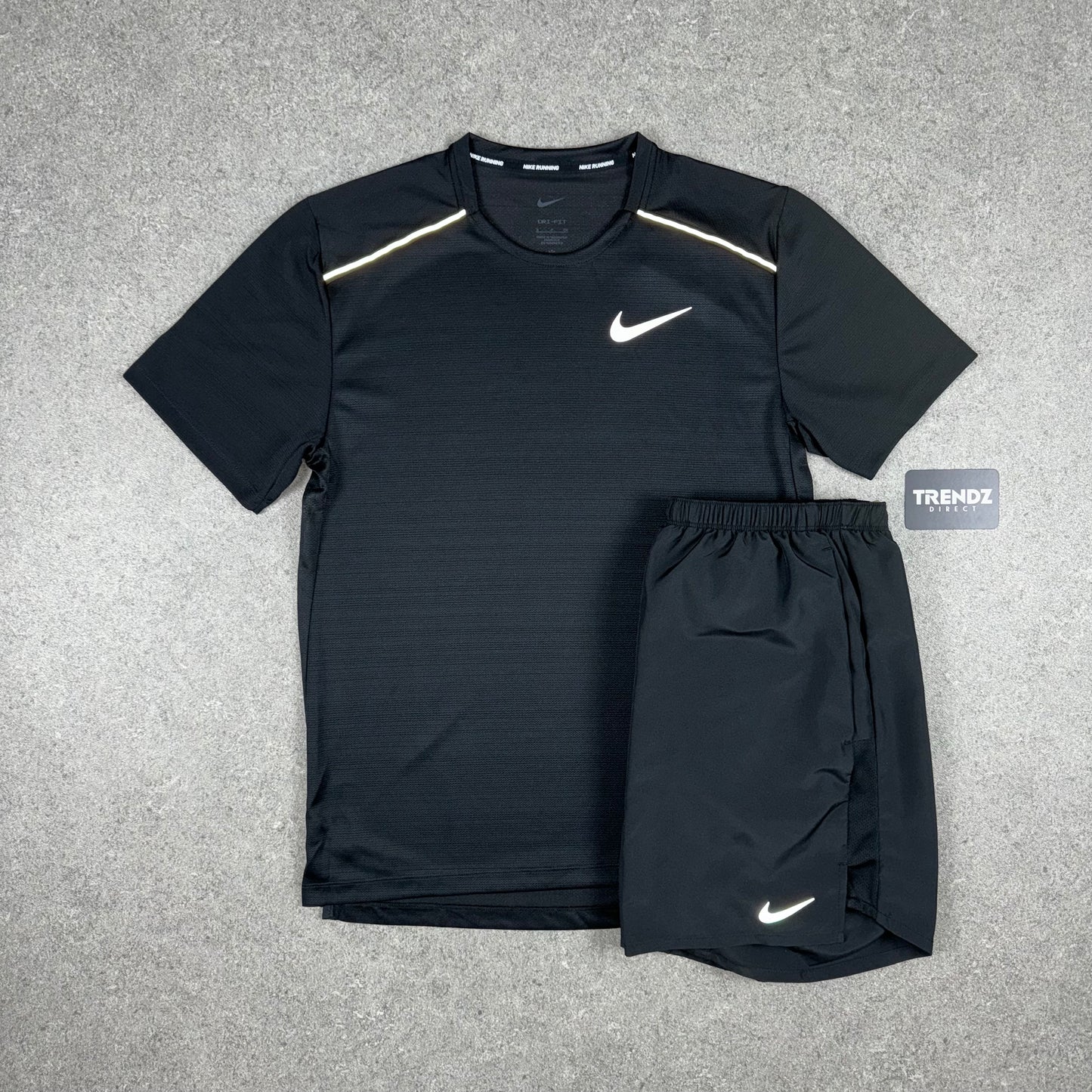 NIKE MILER & CHALLENGER SHORTS SET - BLACK