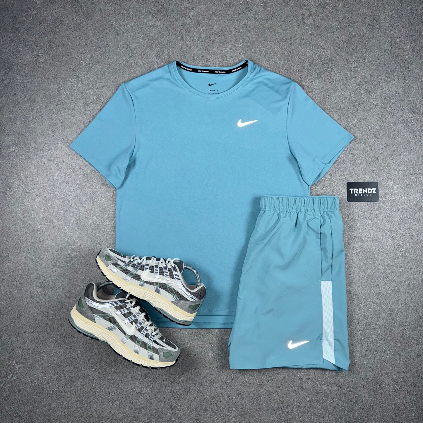 NIKE MILER & CHALLENGER SHORTS SET - DENIM TURQUOISE