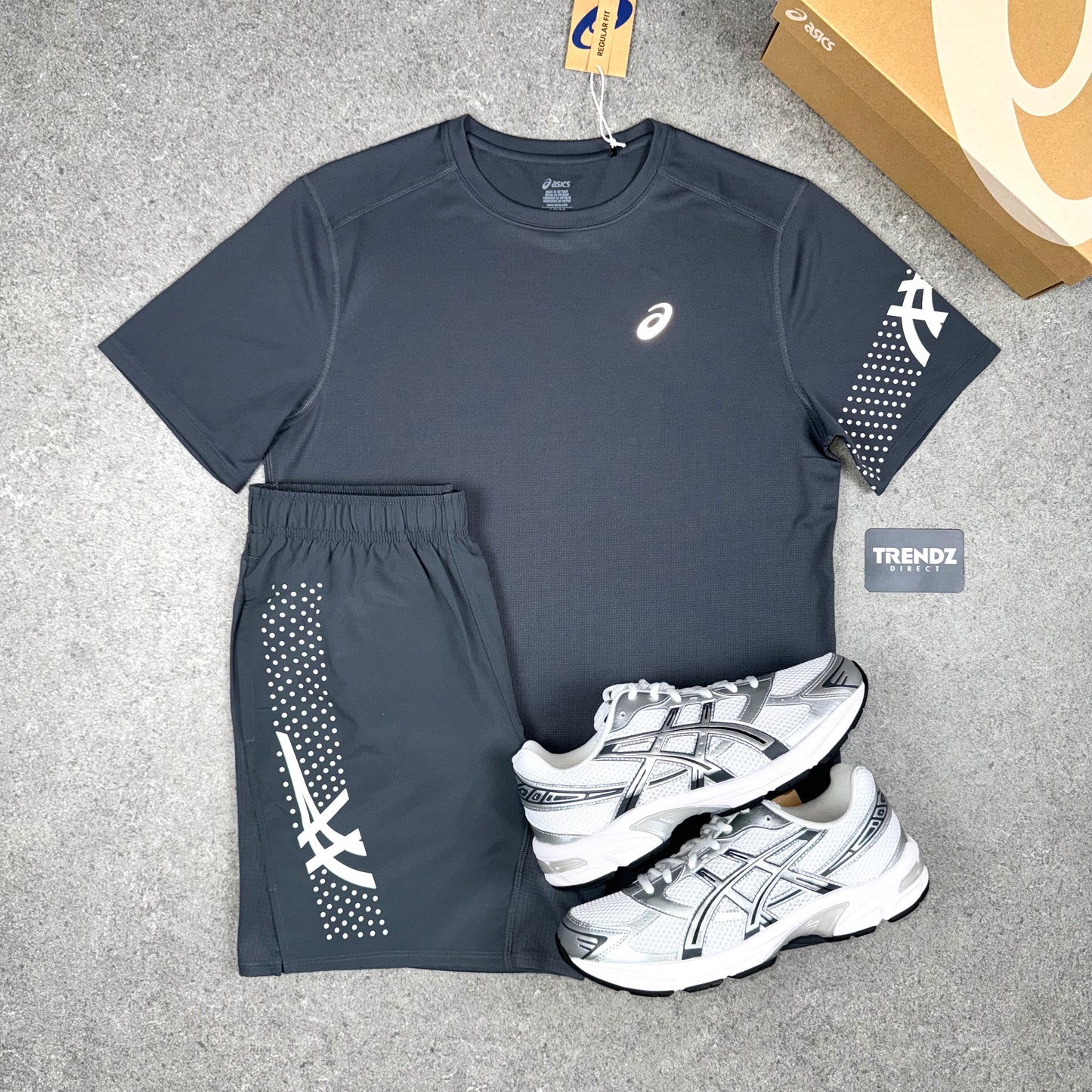 ASICS ICON T-SHIRT & ICON SHORTS SET - GREY