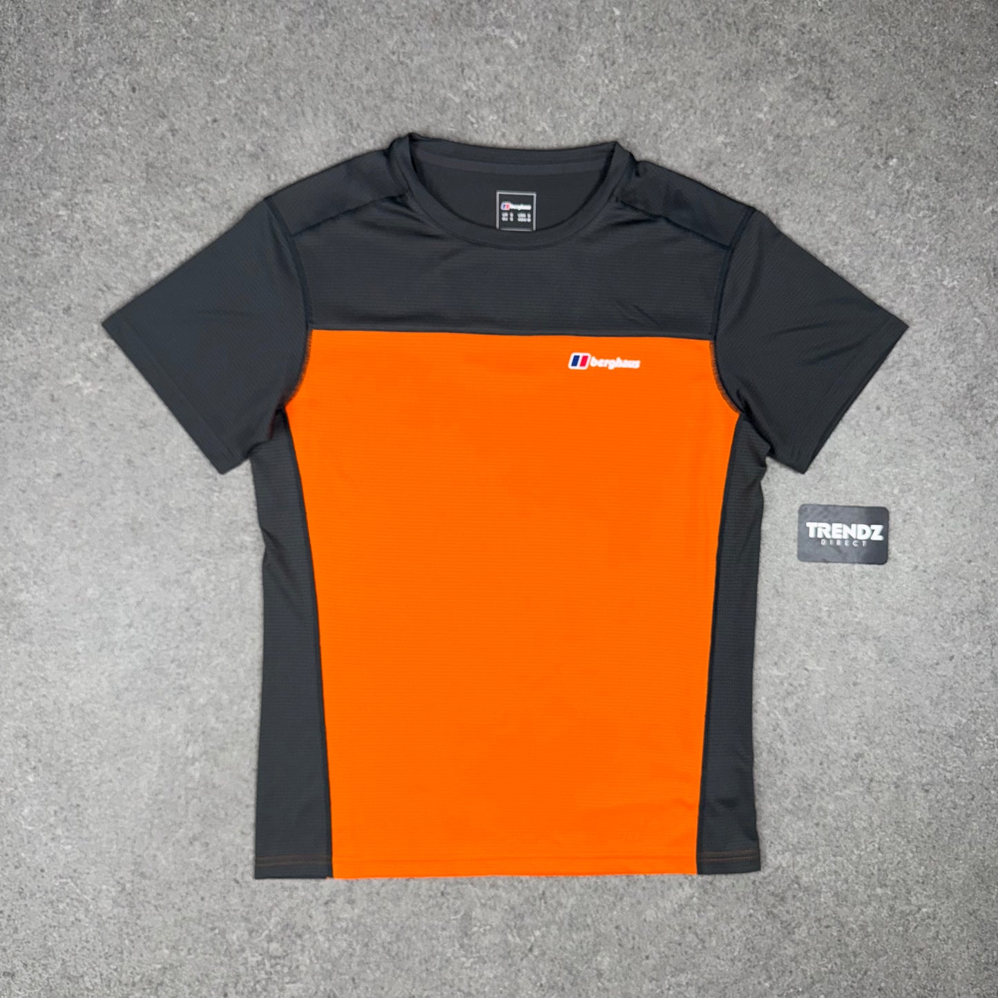 BERGHAUS TECH T-SHIRT - ORANGE/GREY