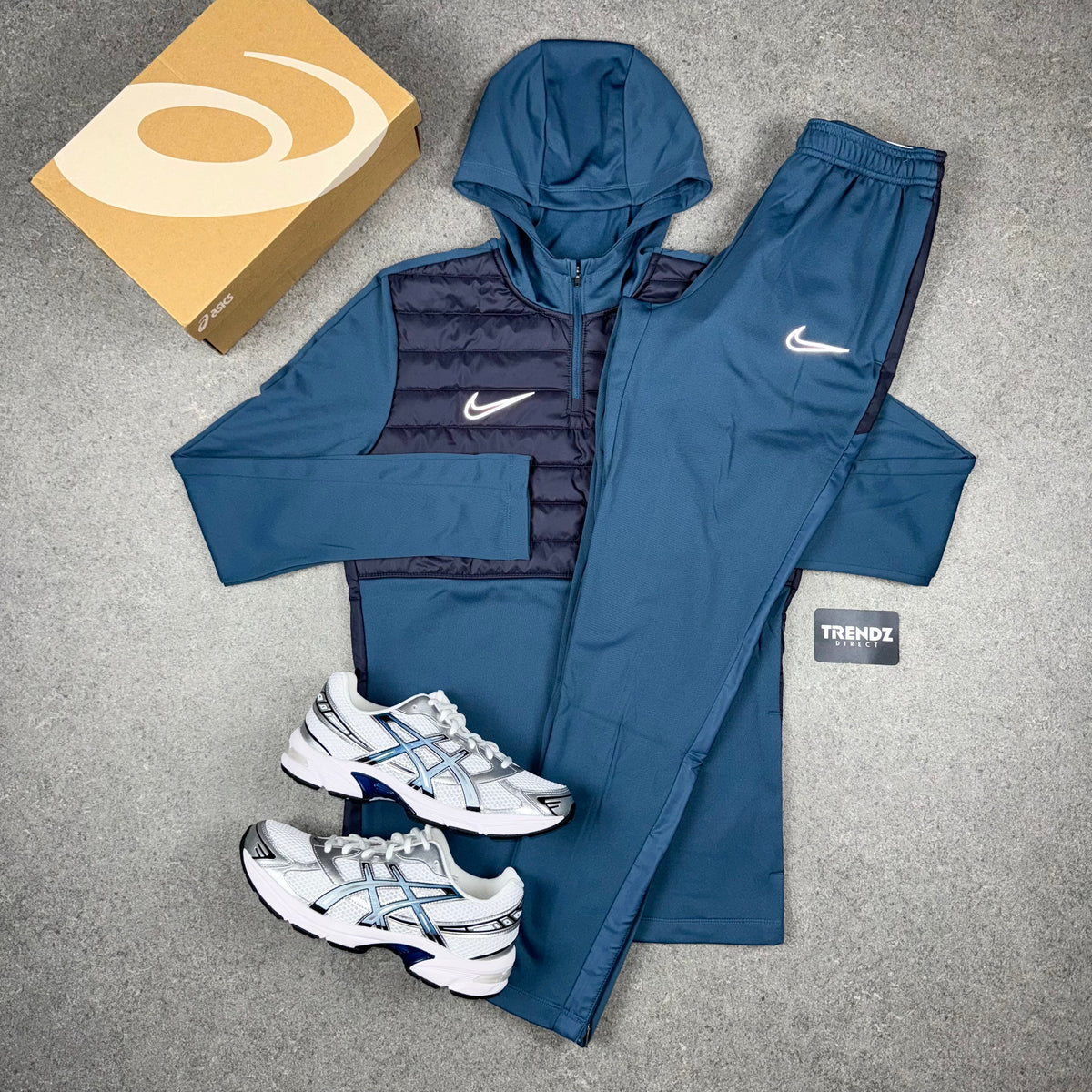 NIKE THERMA-FIT HALF ZIP TRACKSUIT - BLUE