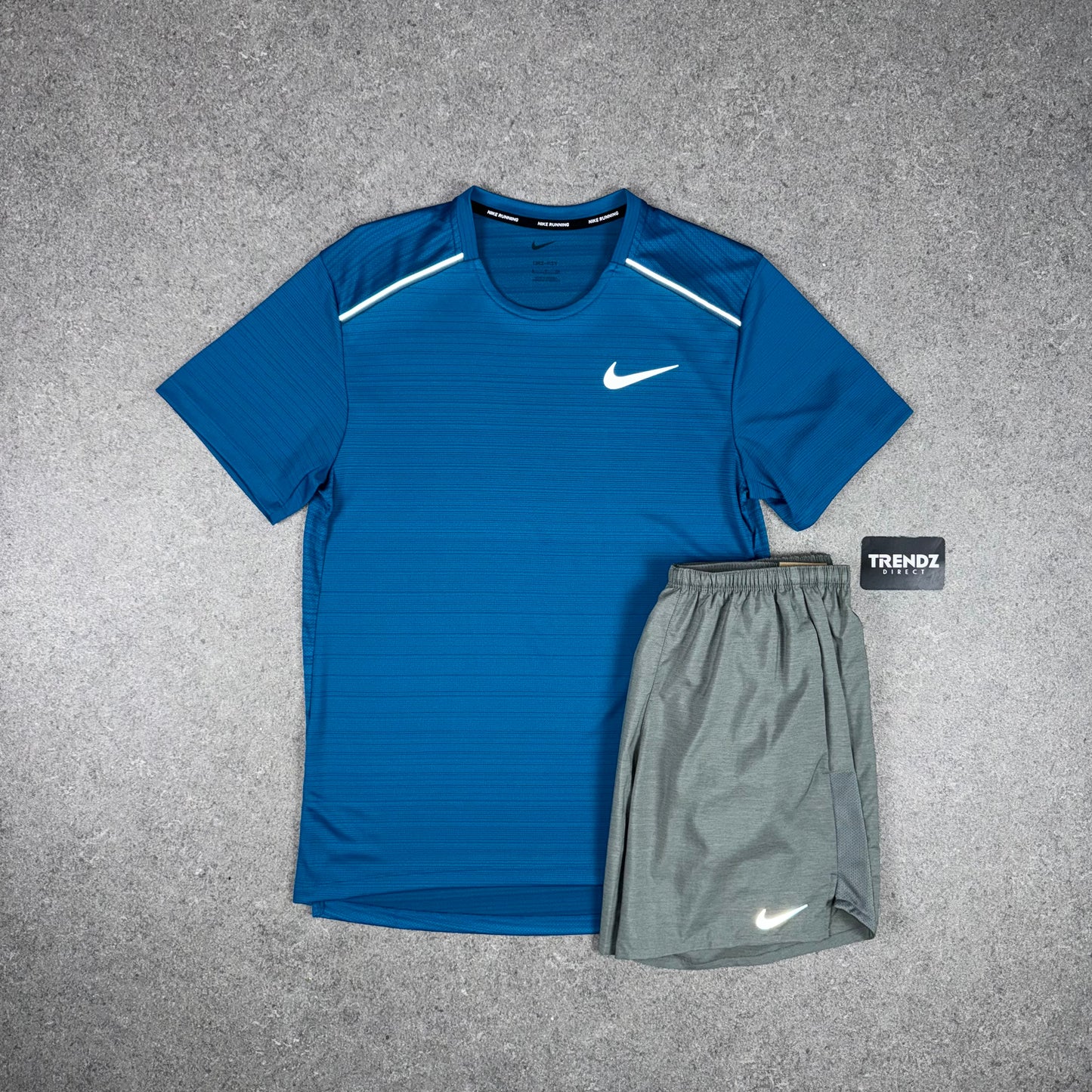 NIKE MILER & CHALLENGER SHORTS SET - TEAL ABYSS/GREY
