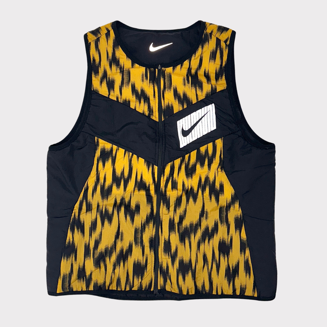 NIKE AEROLAYER REVERSIBLE GILET BLACK LEOPARD PRINT