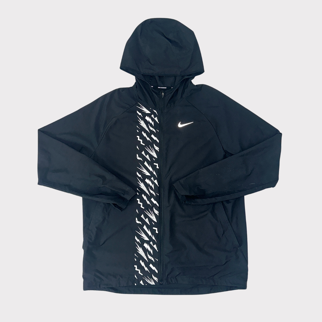 Nike windbreaker jacket black and white best sale