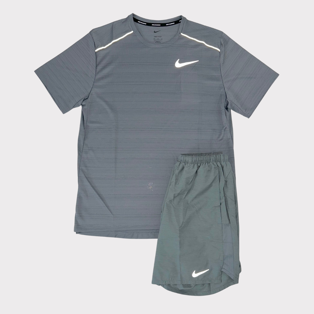 NIKE MILER CHALLENGER SHORTS SET GREY