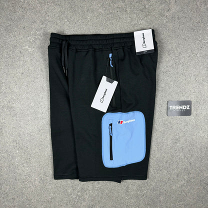 BERGHAUS PAVEY JACKET & SHORTS SET - BLACK/BLUE