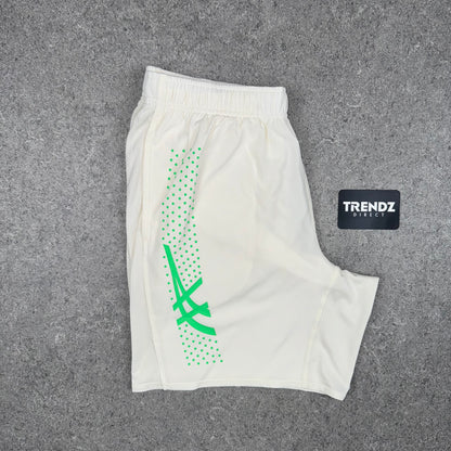 ASICS ICON SHORTS - CREAM/GREEN