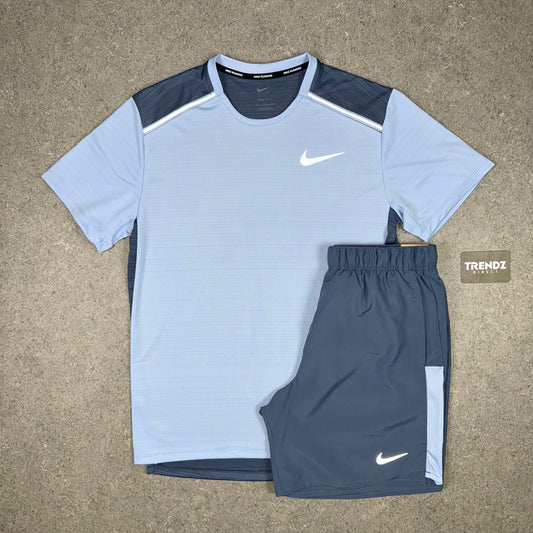 NIKE MILER T-SHIRT & SHORTS SET - DIFFUSED BLUE