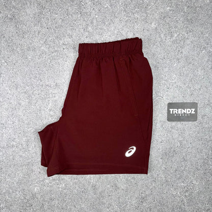 ASICS SEAMLESS T-SHIRT & SHORTS SET - DARK RED