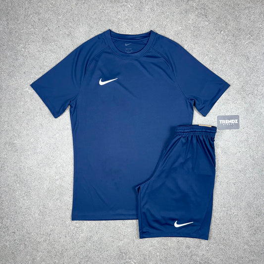 NIKE DRI-FIT T-SHIRT & SHORTS SET - NAVY