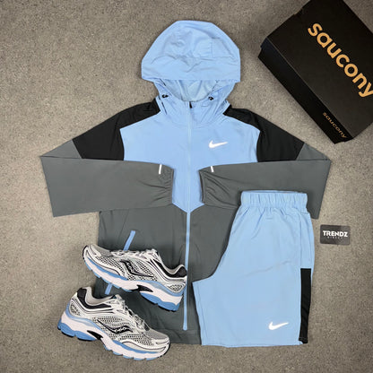 NIKE UV WINDBREAKER & SHORTS SET - SKY BLUE/GREY