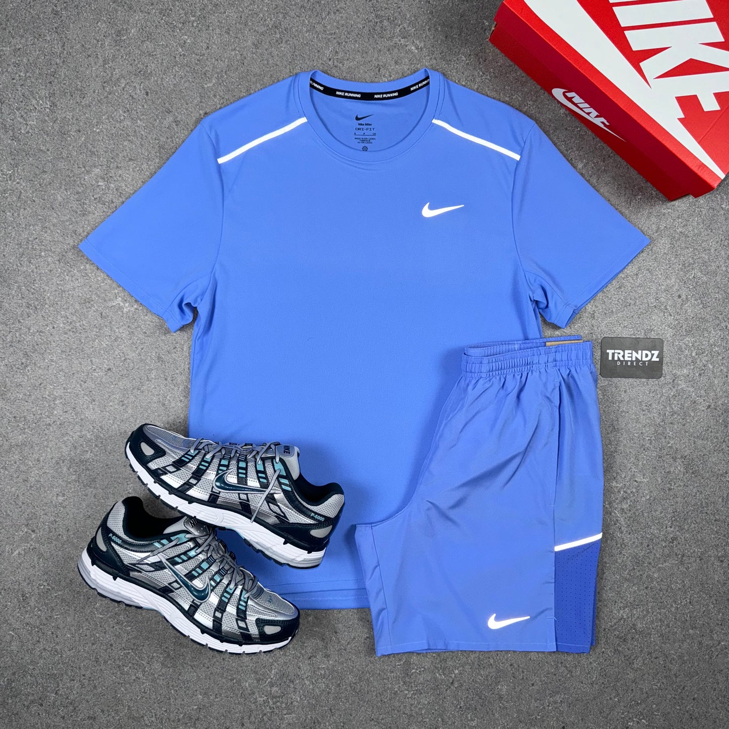 NIKE MILER T-SHIRT & MILER SHORTS SET - BLUE PULSE