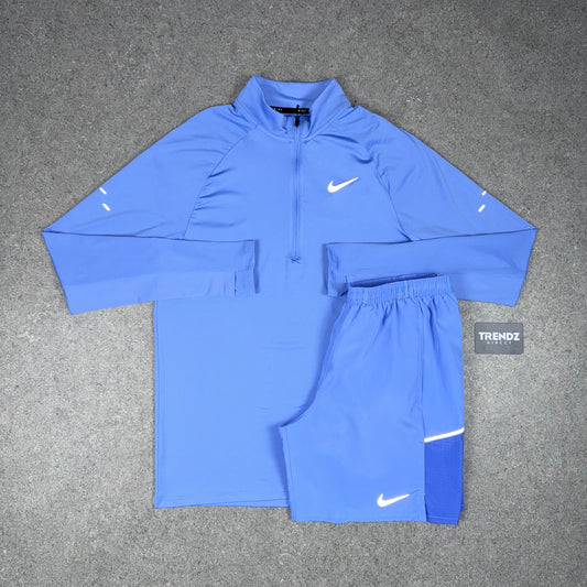 NIKE STRIDE HALF ZIP & SHORTS SET - BLUE PULSE