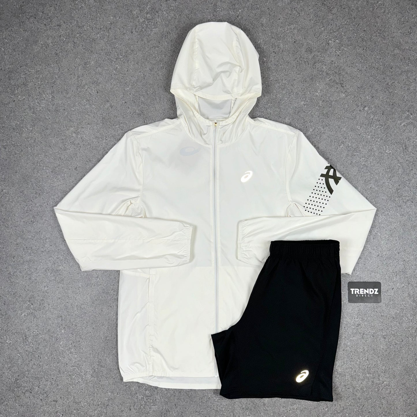 ASICS ICON JACKET & PERFORMANCE SHORTS SET - CREAM