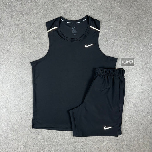 NIKE MILER VEST & SHORTS SET - BLACK