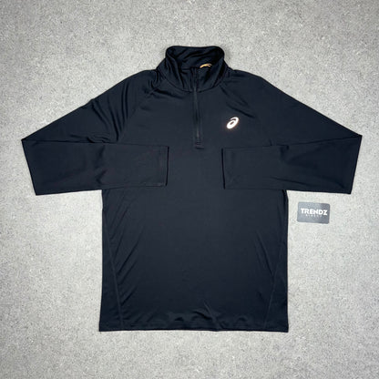 ASICS CORE HALF ZIP & SHORTS SET - BLACK/GREY