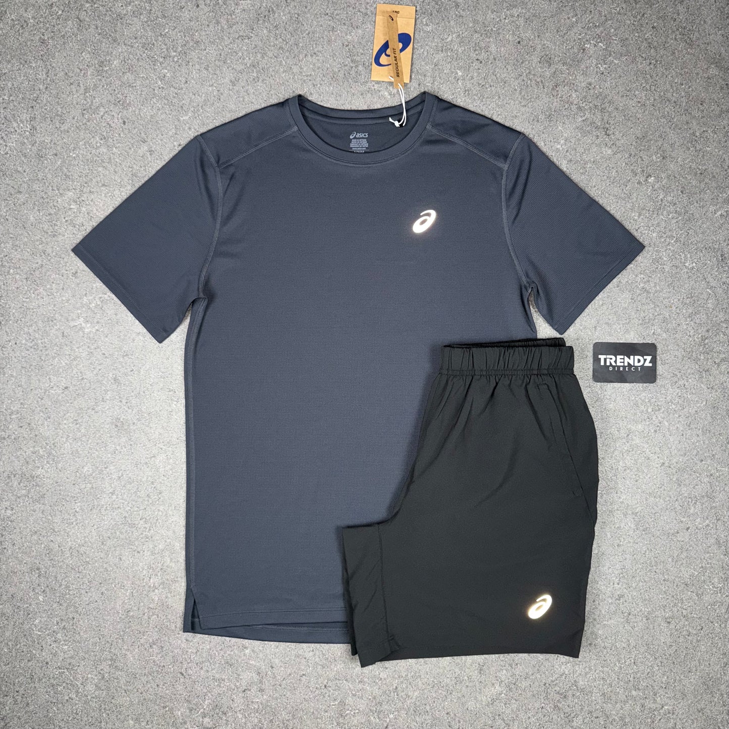 ASICS CORE T-SHIRT & SHORTS SET - GREY