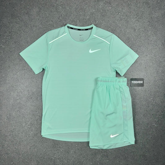 NIKE MILER & CHALLENGER SHORTS SET - MINT FOAM