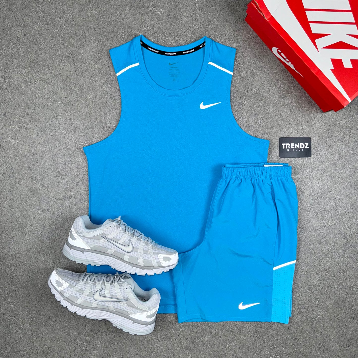 NIKE MILER VEST & SHORTS SET - BALTIC BLUE