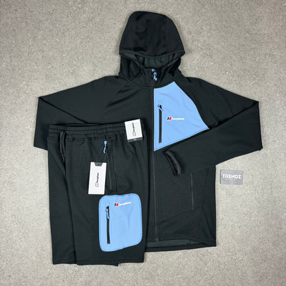 BERGHAUS PAVEY JACKET & SHORTS SET - BLACK/BLUE