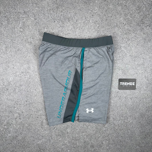 UNDER ARMOUR LAUNCH SHORTS - GREY/TEAL