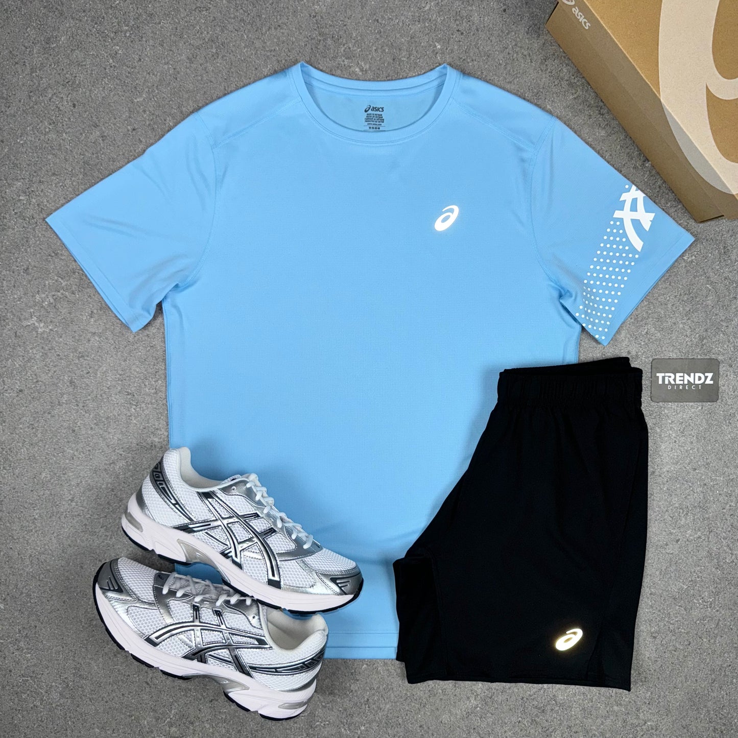 ASICS ICON T-SHIRT & PERFORMANCE SHORTS SET - ARCTIC BLUE