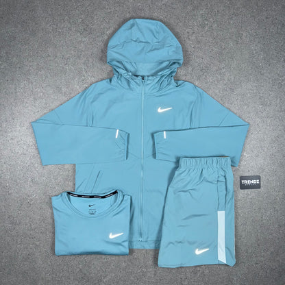 NIKE UV WINDBREAKER, MILER & SHORTS SET - DENIM TURQUOISE