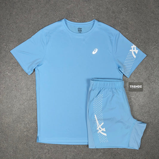 ASICS ICON T-SHIRT & SHORTS SET - ARCTIC BLUE