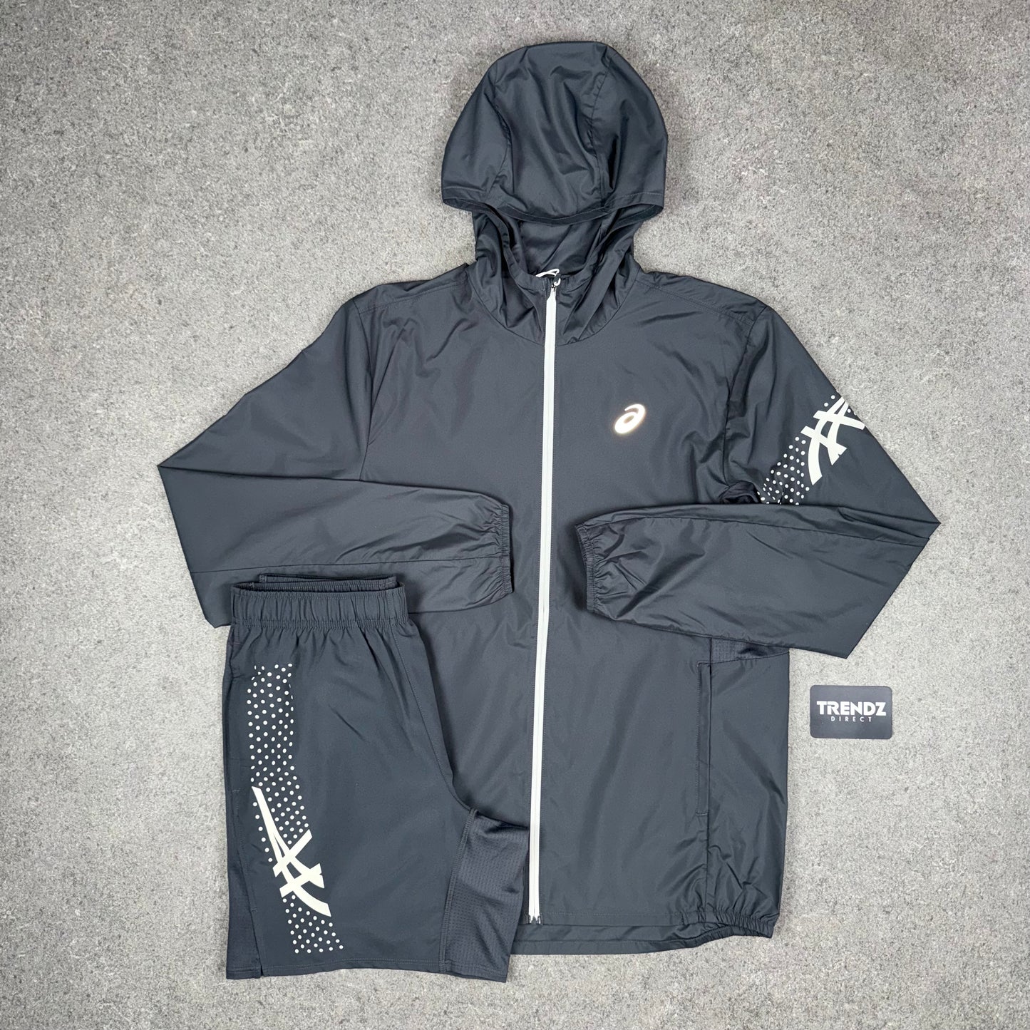 ASICS ICON JACKET & SHORTS SET - GREY