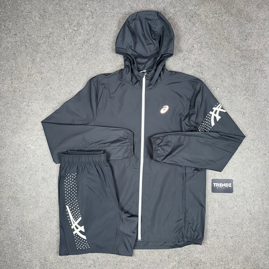 ASICS ICON JACKET & SHORTS SET - GREY