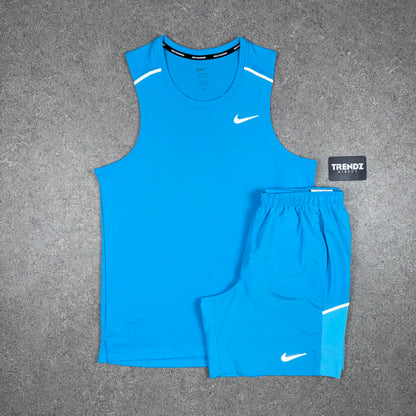 NIKE MILER VEST & SHORTS SET - BALTIC BLUE