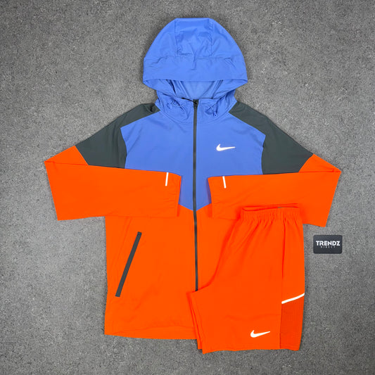NIKE UV WINDBREAKER & MILER SHORTS SET - ORANGE