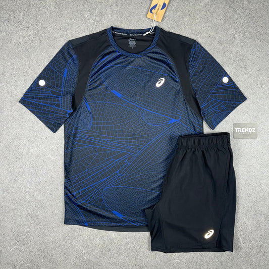 ASICS ROAD LITE T-SHIRT & SHORTS SET - NAVY/BLACK