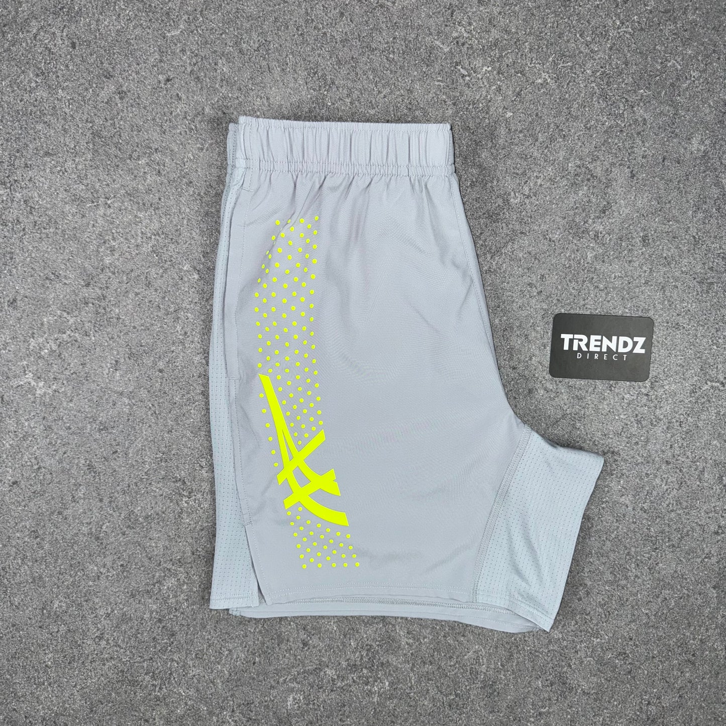 ASICS ICON T-SHIRT & SHORTS SET - GREY/VOLT