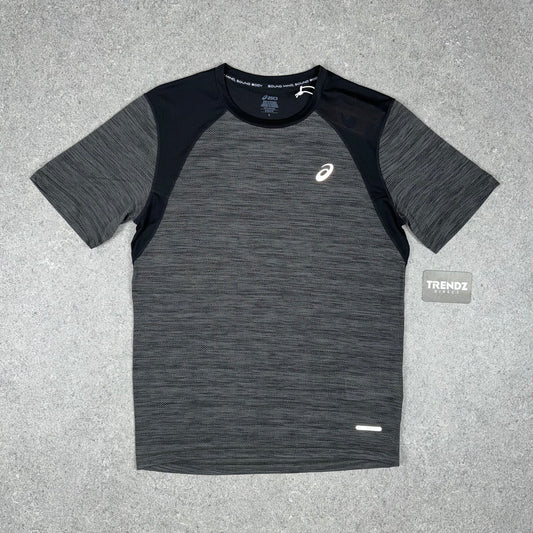 ASICS ROAD T-SHIRT - GREY/BLACK
