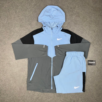 NIKE UV WINDBREAKER & SHORTS SET - SKY BLUE/GREY