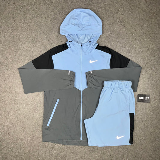 NIKE UV WINDBREAKER & SHORTS SET - SKY BLUE/GREY