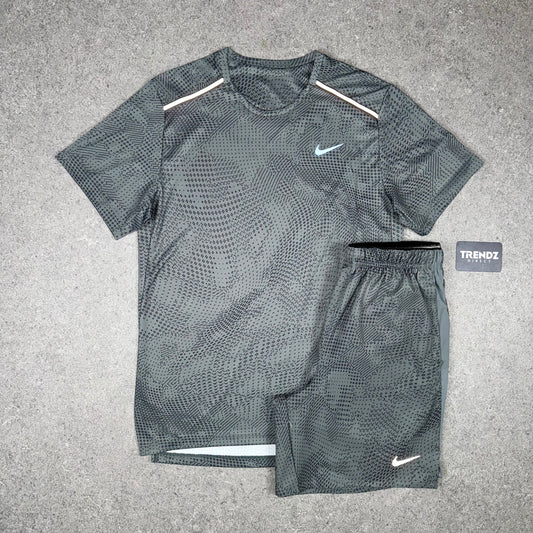 NIKE ECLIPSE T-SHIRT & SHORTS SET - GREY