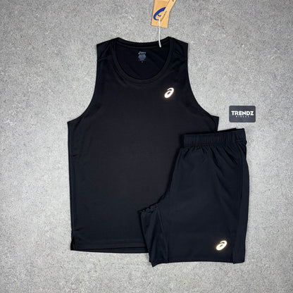 ASICS CORE VEST & SHORTS SET - BLACK